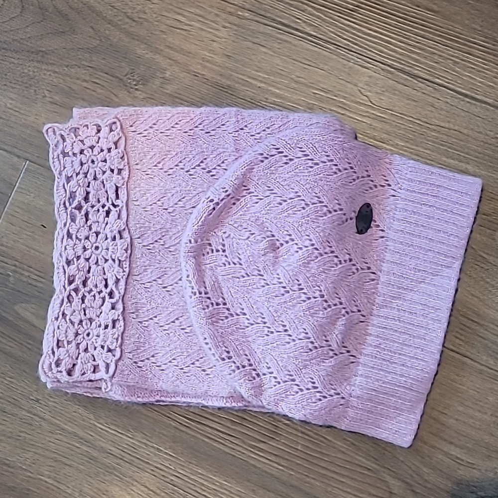 Lulu castagnette blend of Wool Angora Polyamide matching Beanie & scarf wrap New